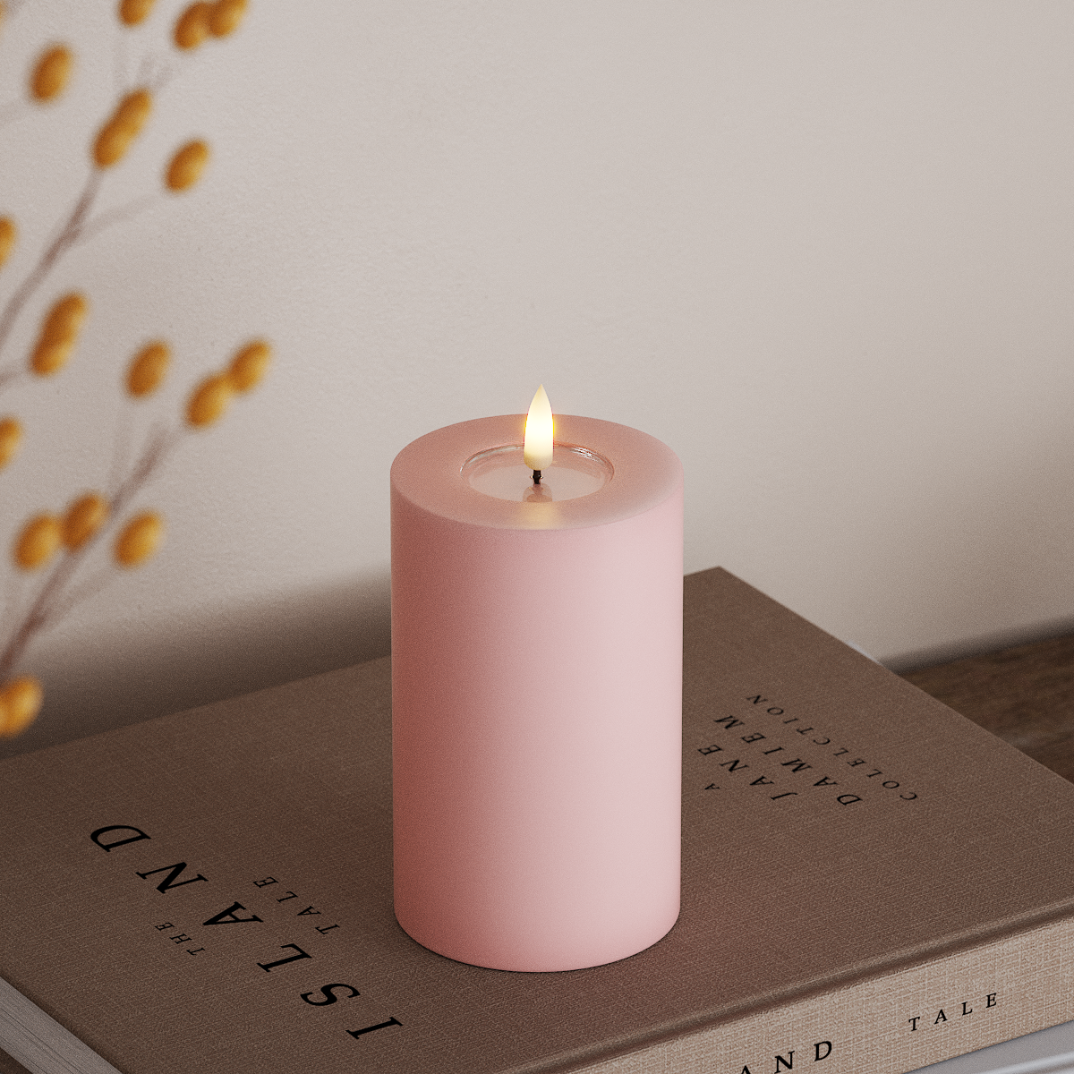 Deluxe Homeart LED Pillar candle Ø 7.5 x 12.5 cm Light Pink LED Pillar candle 3