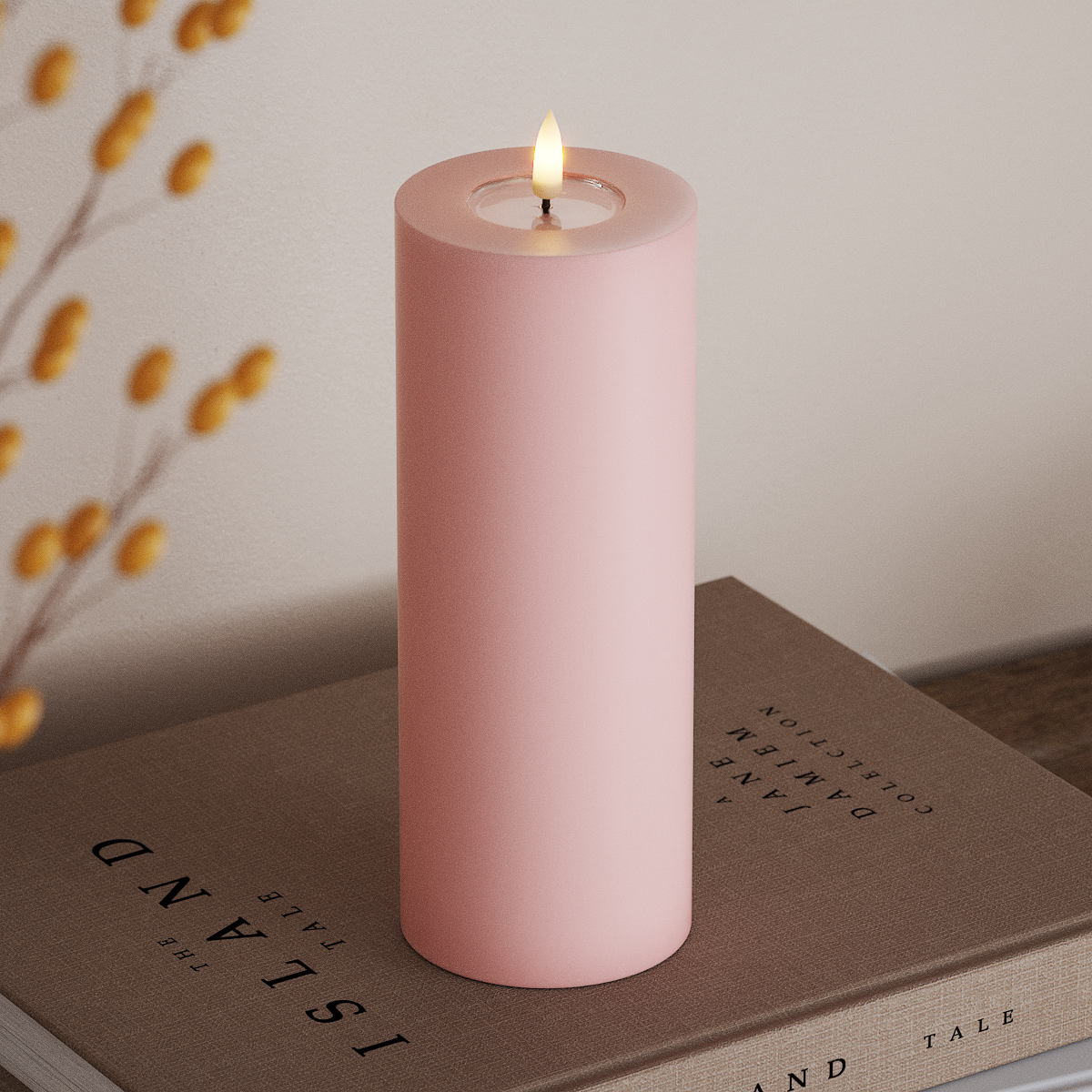 Deluxe Homeart LED Pillar candle Ø 7.5 x 20 cm Light Pink LED Pillar candle 3