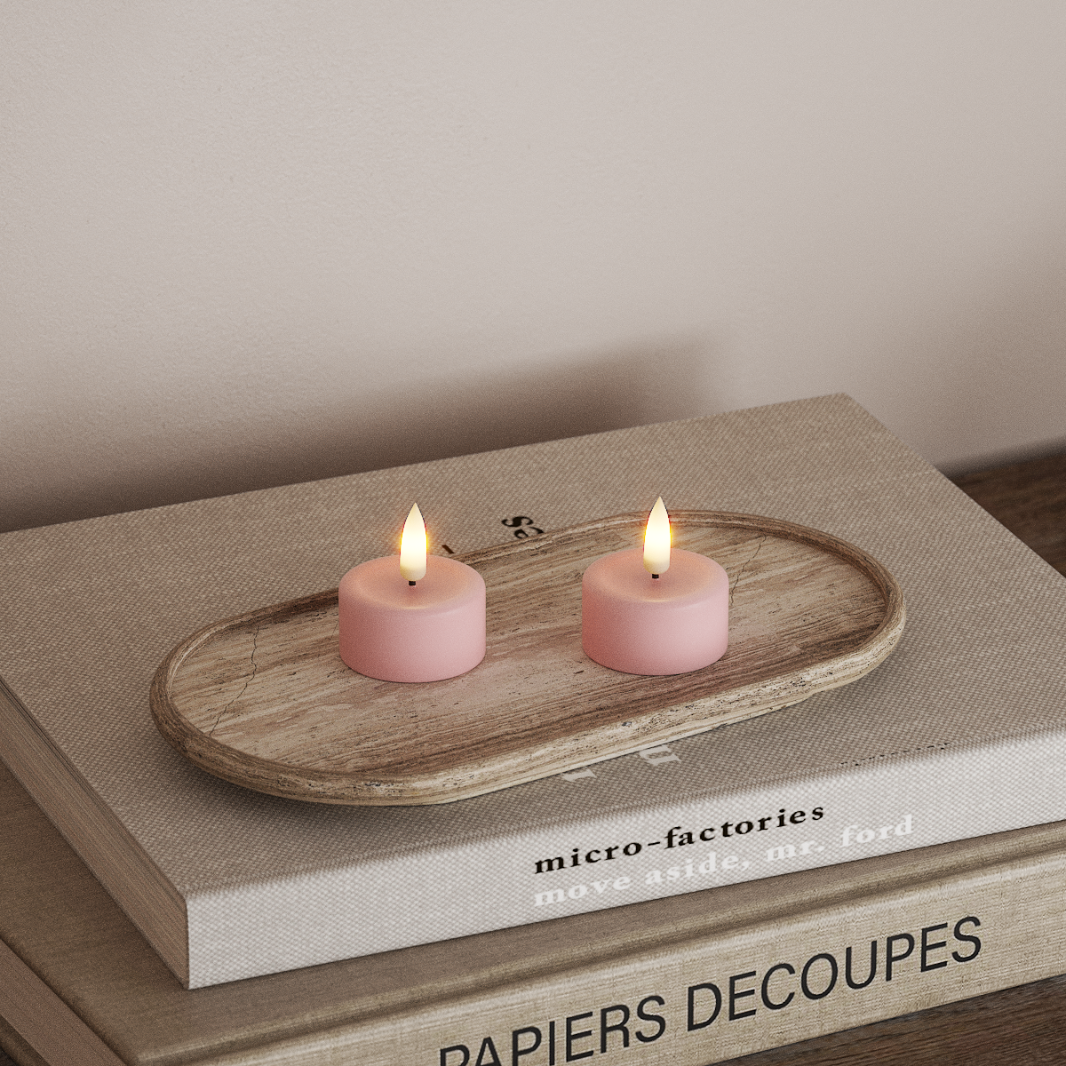 Deluxe Homeart LED Tealight candle 2 pieces Light Pink LED Tealight candle 3