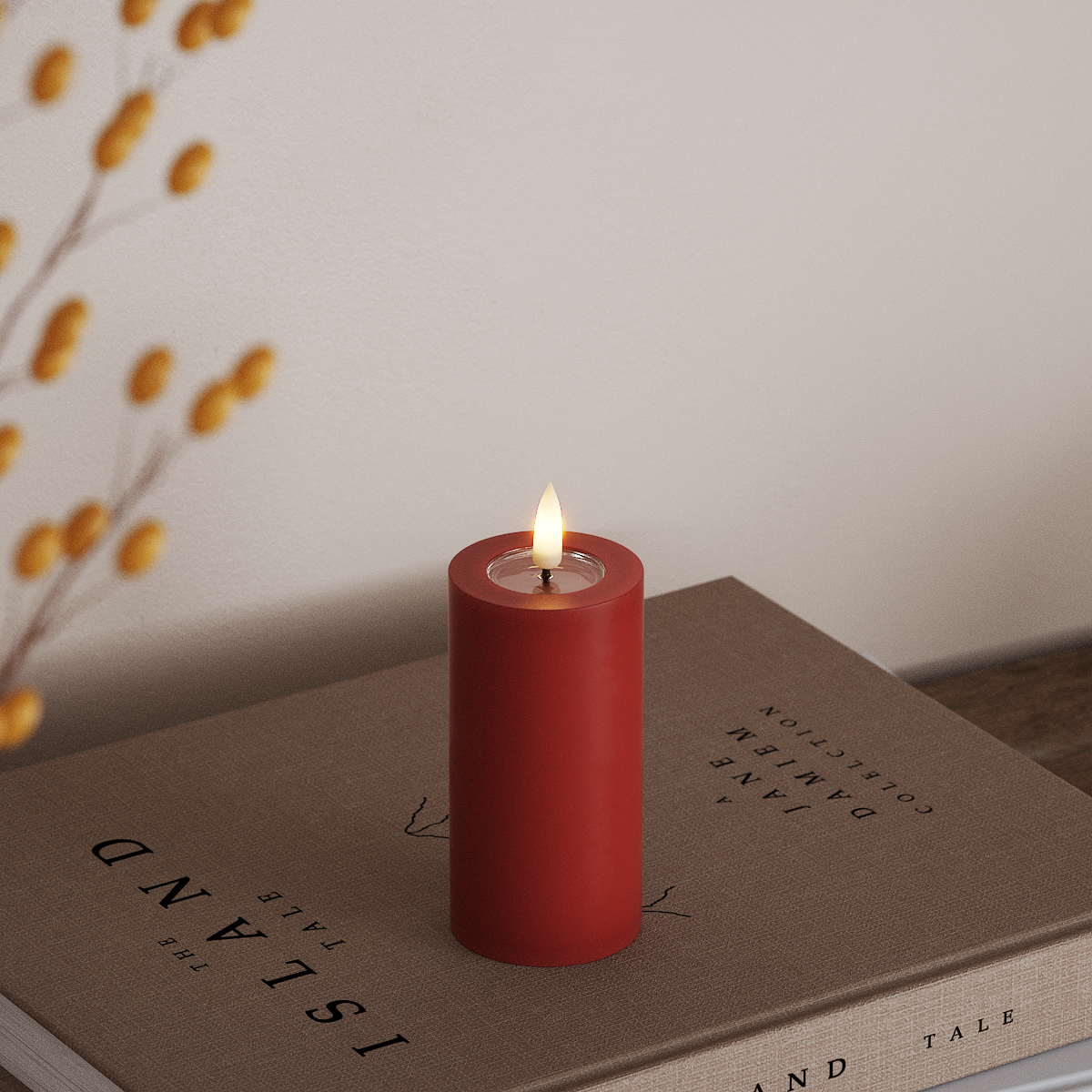 Deluxe Homeart LED Pillar candle Ø 5 x 10 cm Red LED Pillar candle 3