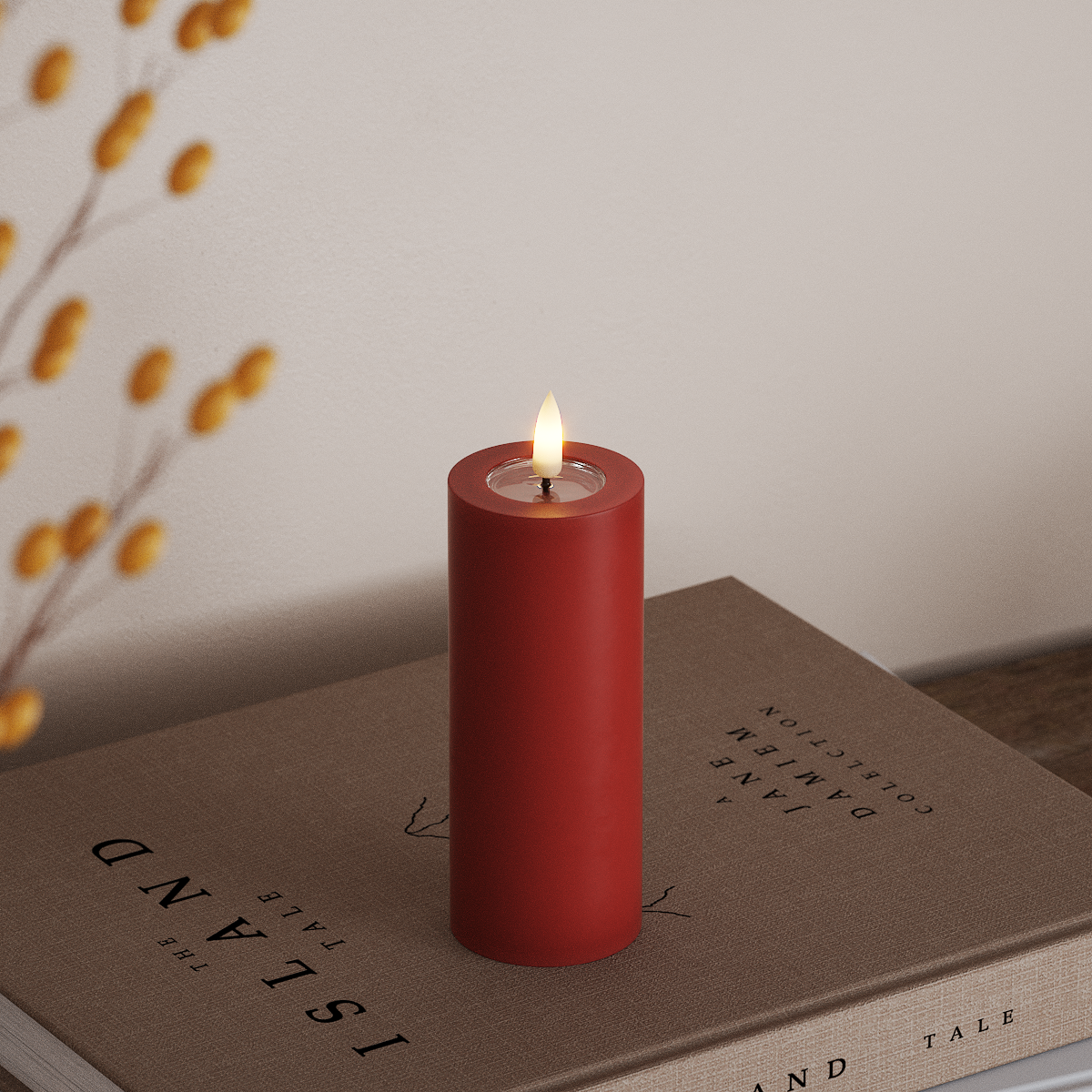 Deluxe Homeart LED Pillar candle Ø 5 x 12.5 cm Red LED Pillar candle 3