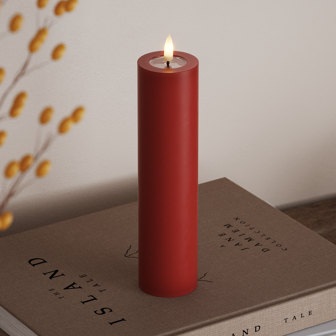 Deluxe Homeart LED Pillar candle Ø 5 x 20 cm Red LED Pillar candle 4