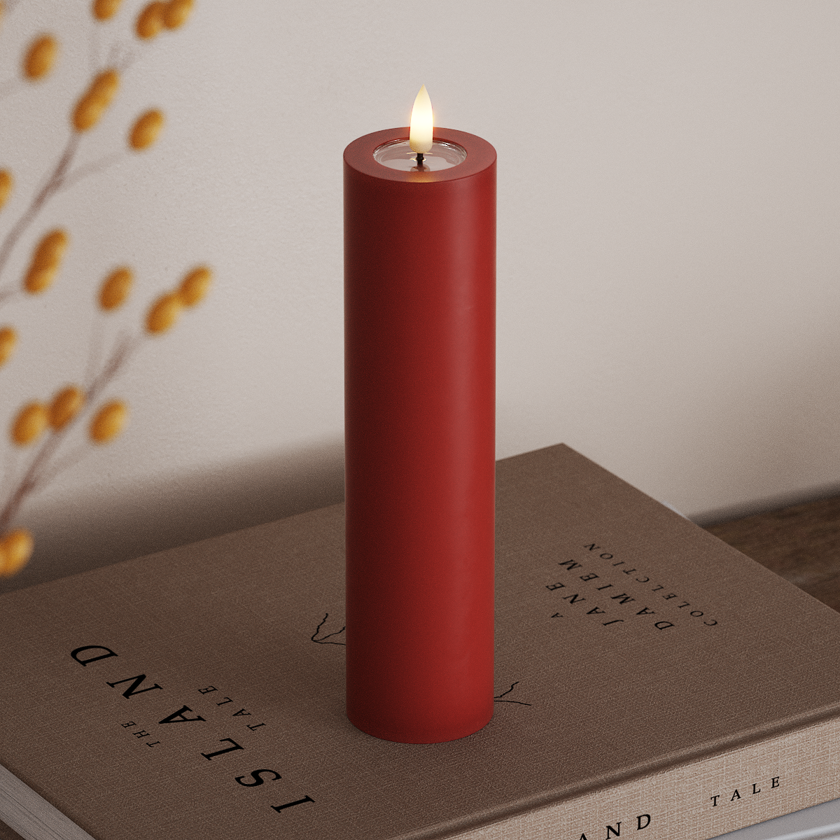 Deluxe Homeart LED Pillar candle Ø 5 x 20 cm Red LED Pillar candle 3