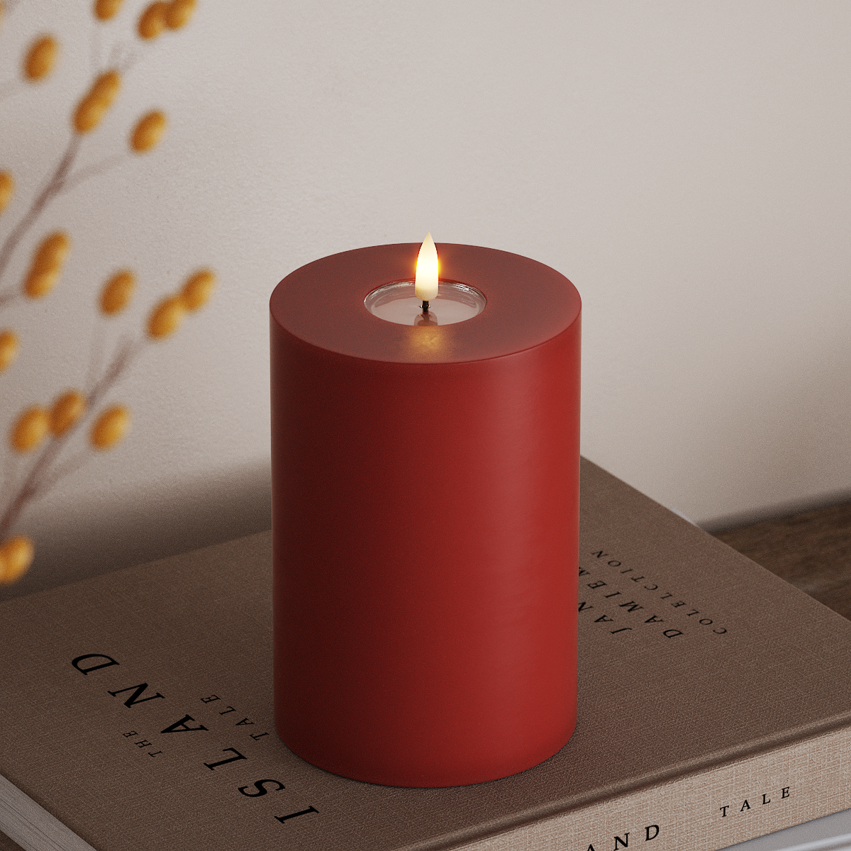 Deluxe Homeart LED Pillar candle Ø 10 x 15 cm Red LED Pillar candle 3