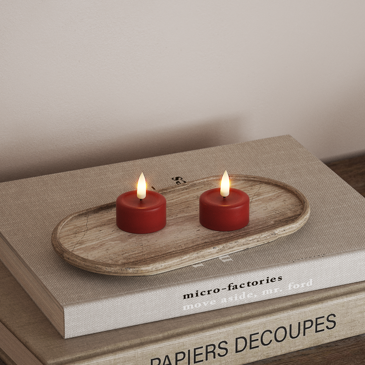 Deluxe Homeart LED Tealight candle 2 pieces Red LED Tealight candle 3