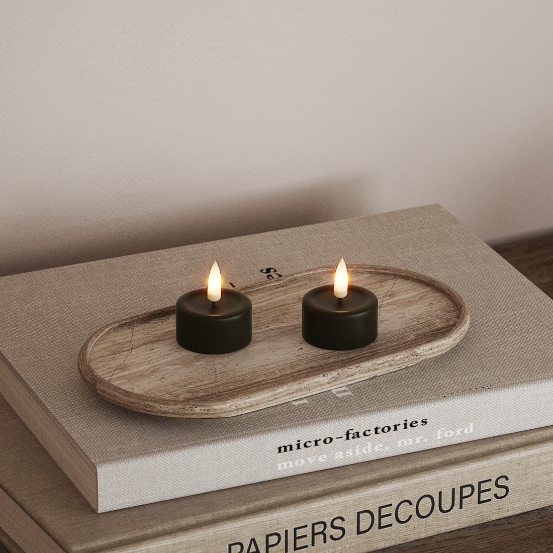 Deluxe Homeart LED Tealight candle 2 pieces Dark Green LED Tealight candle 4