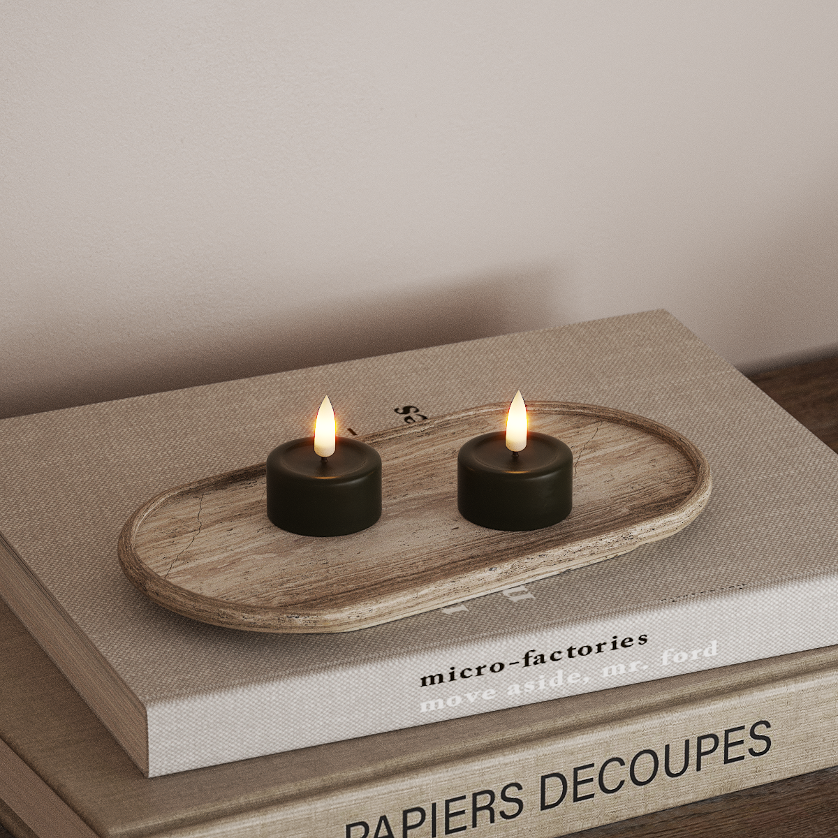 Deluxe Homeart LED Tealight candle 2 pieces Dark Green LED Tealight candle 3