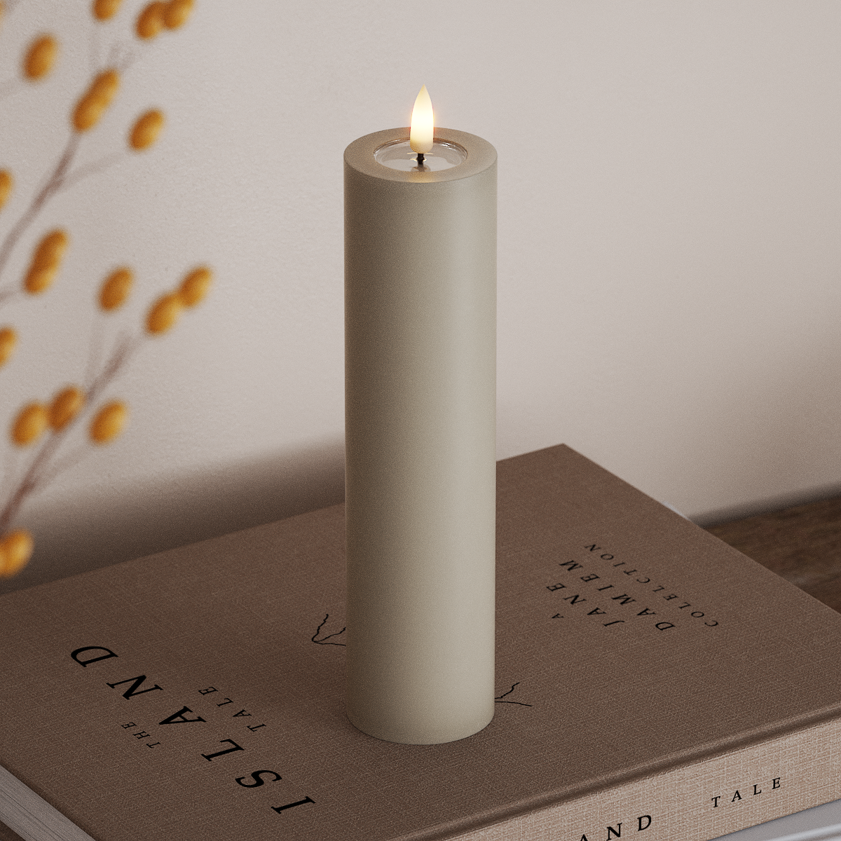 Deluxe Homeart LED Pillar candle Ø 5 x 20 cm Sand LED Pillar candle 3