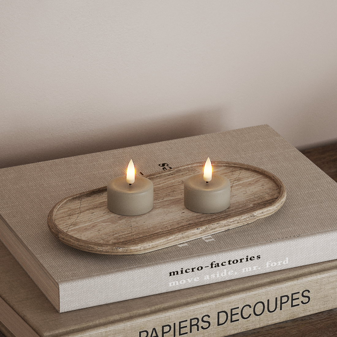 Deluxe Homeart LED Fyrfadslys 2 stk. Sand LED fyrfadslys 4