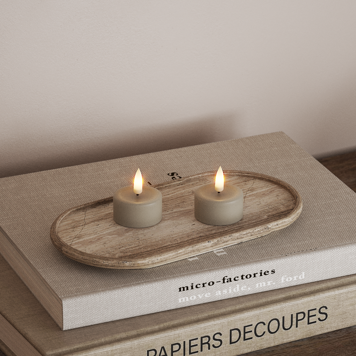 Deluxe Homeart LED Tealight candle 2 pieces Sand LED Tealight candle 3