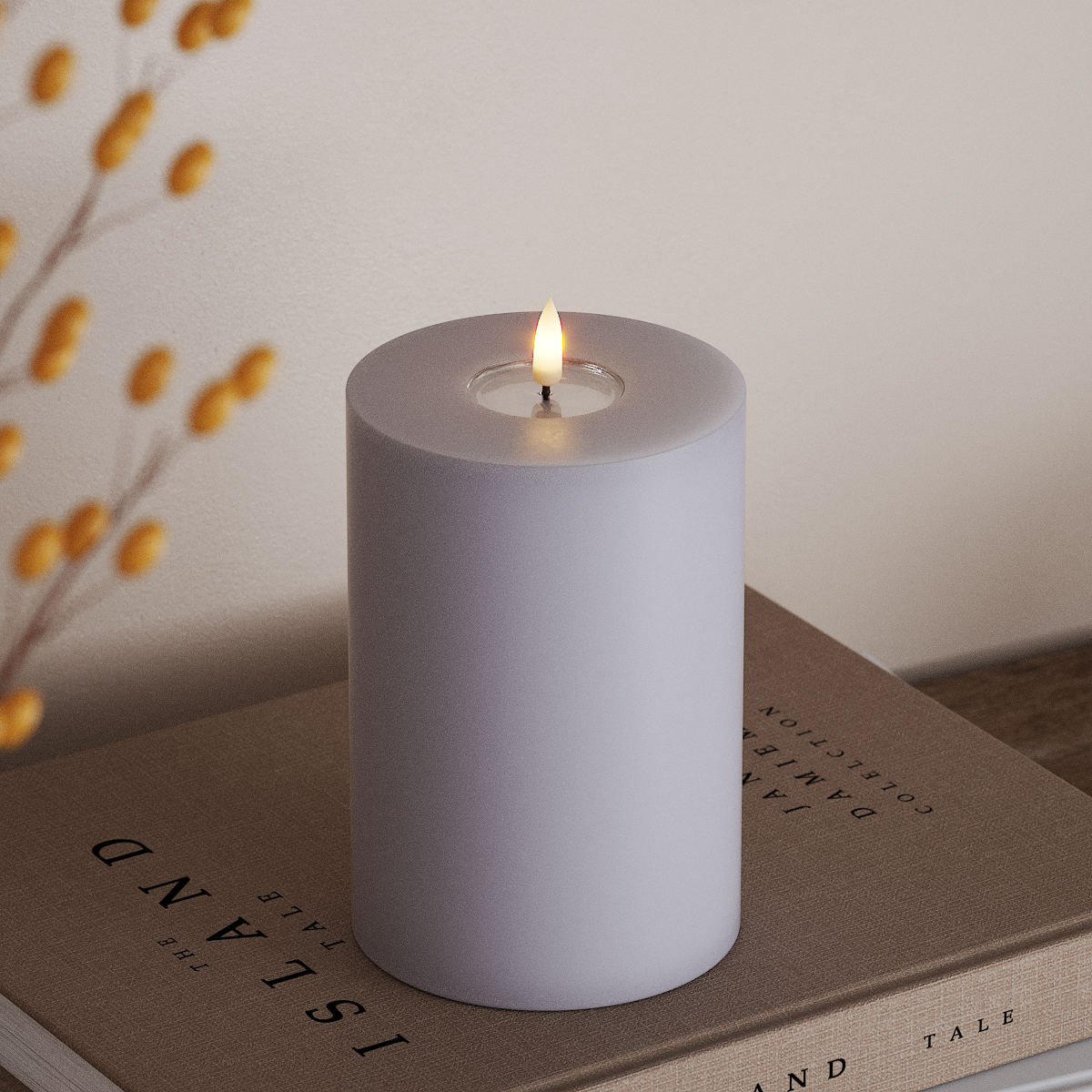 Deluxe Homeart LED Pillar candle Ø 10 x 15 cm Dusty Blue LED Pillar candle 3