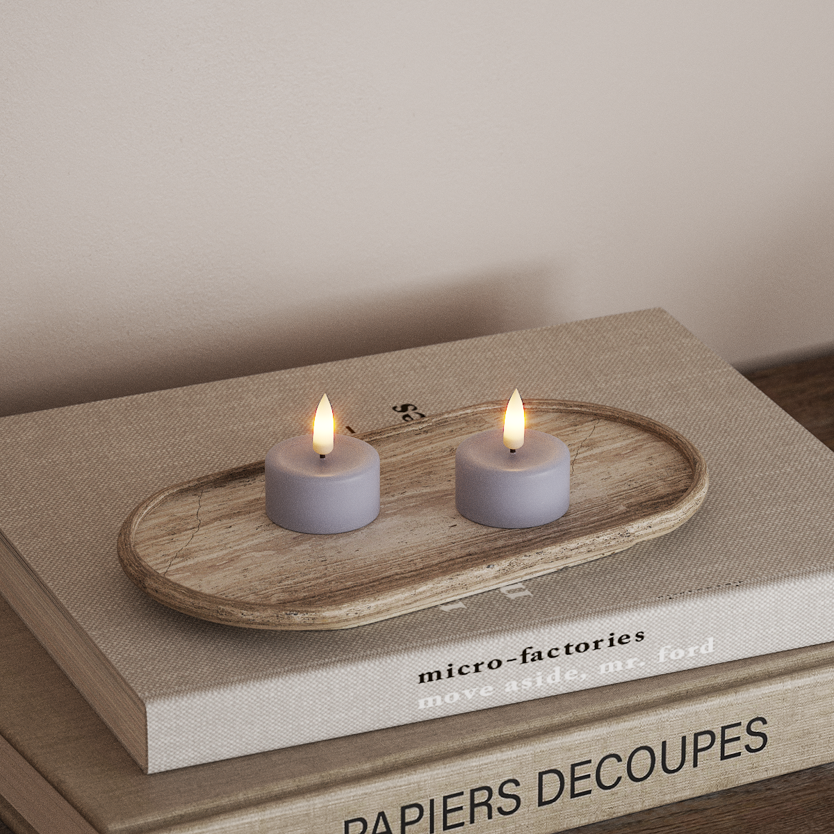 Deluxe Homeart LED Tealight candle 2 pieces Dusty Blue LED Tealight candle 3