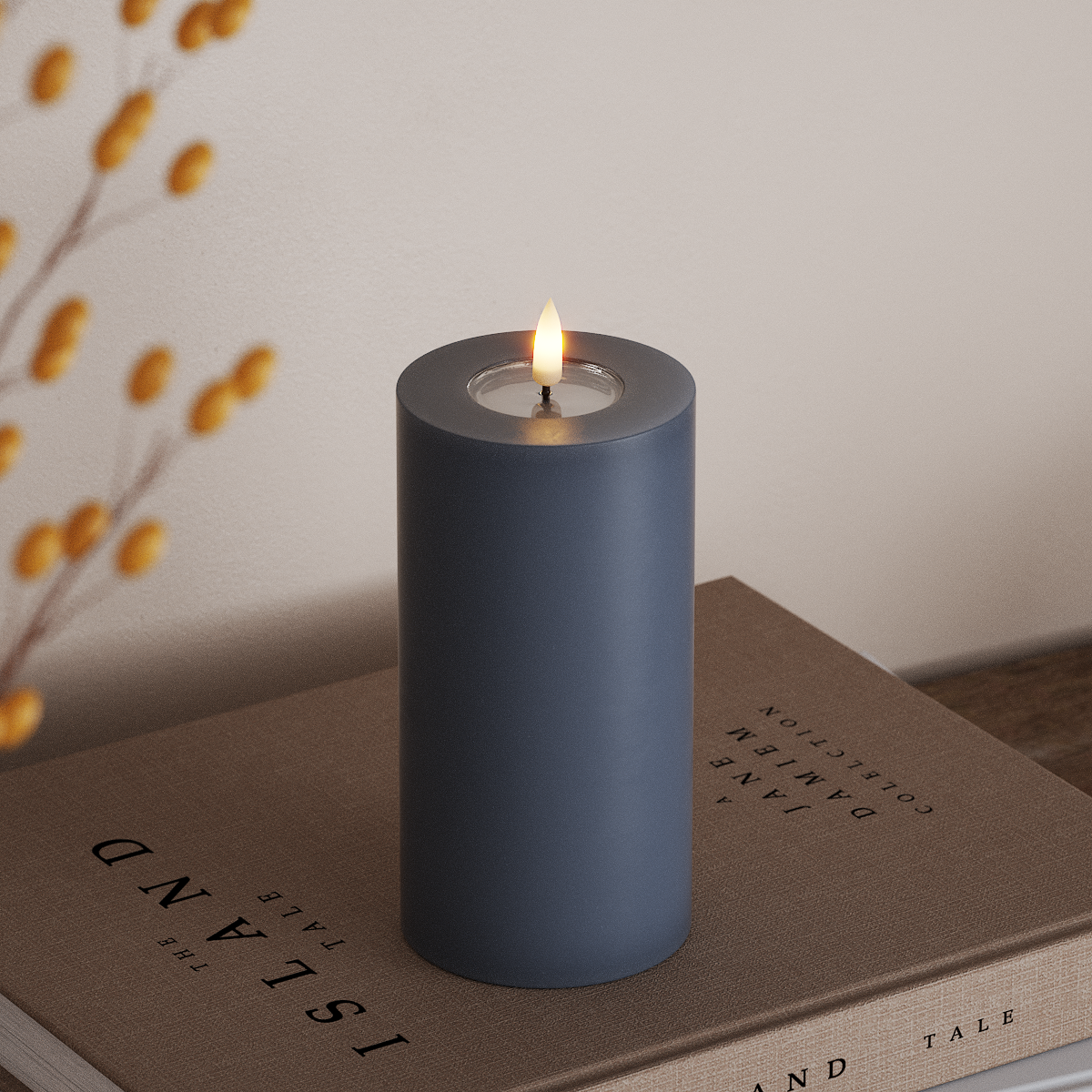 Deluxe Homeart LED Pillar candle Ø 7.5 x 15 cm Ice Blue LED Pillar candle 3