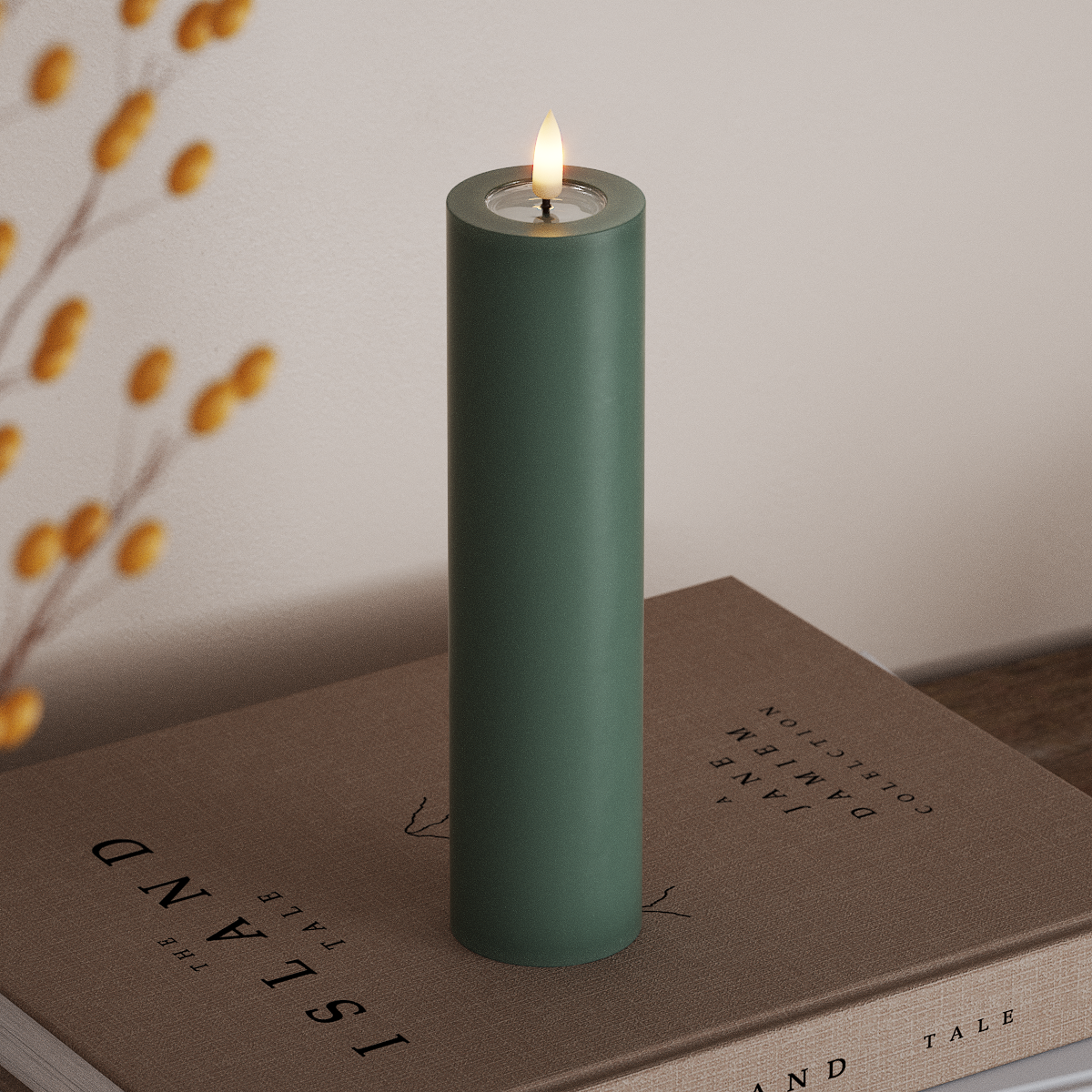 Deluxe Homeart LED Pillar candle Ø 5 x 20 cm Jade Green LED Pillar candle 3