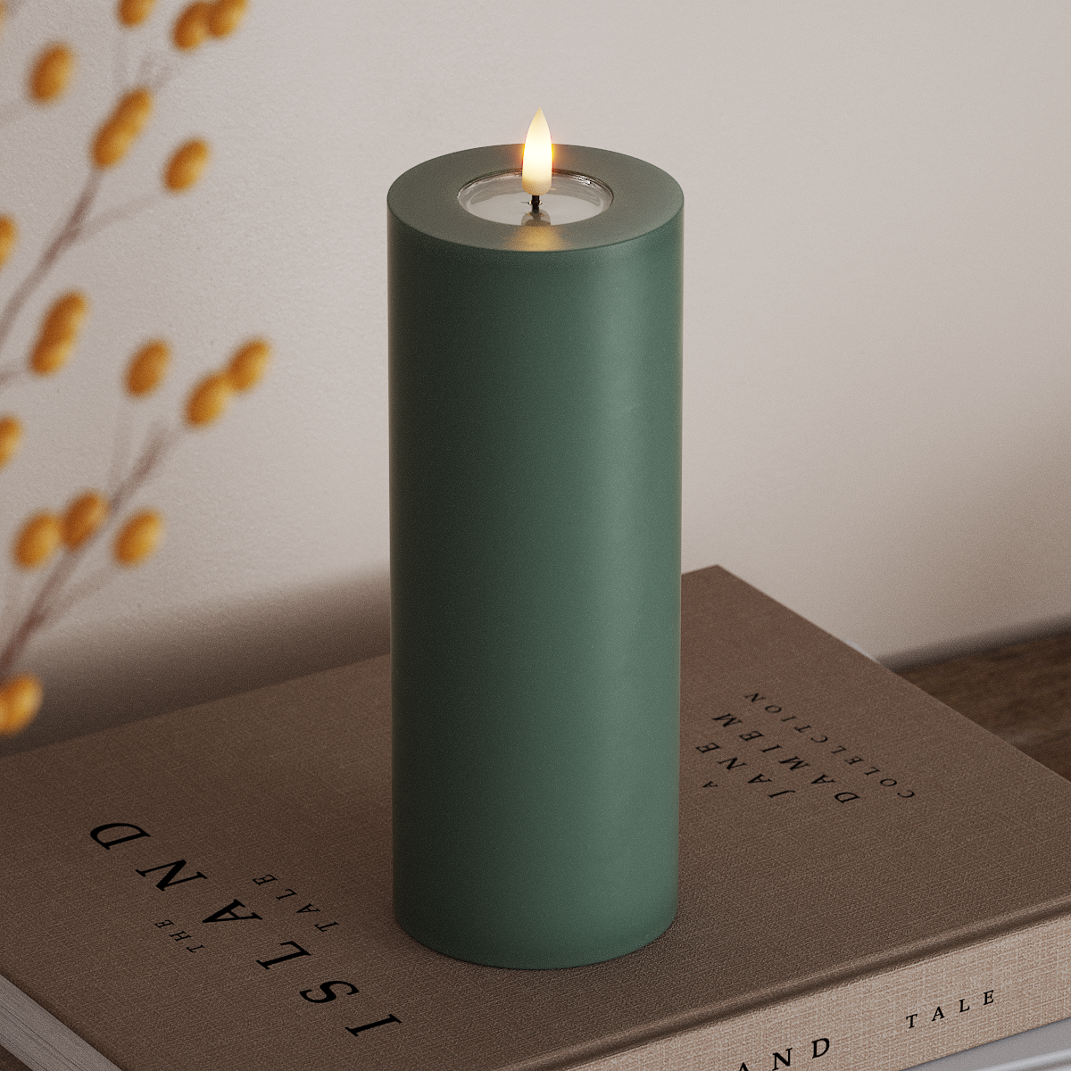 Deluxe Homeart LED Pillar candle Ø 7.5 x 20 cm Jade Green LED Pillar candle 3