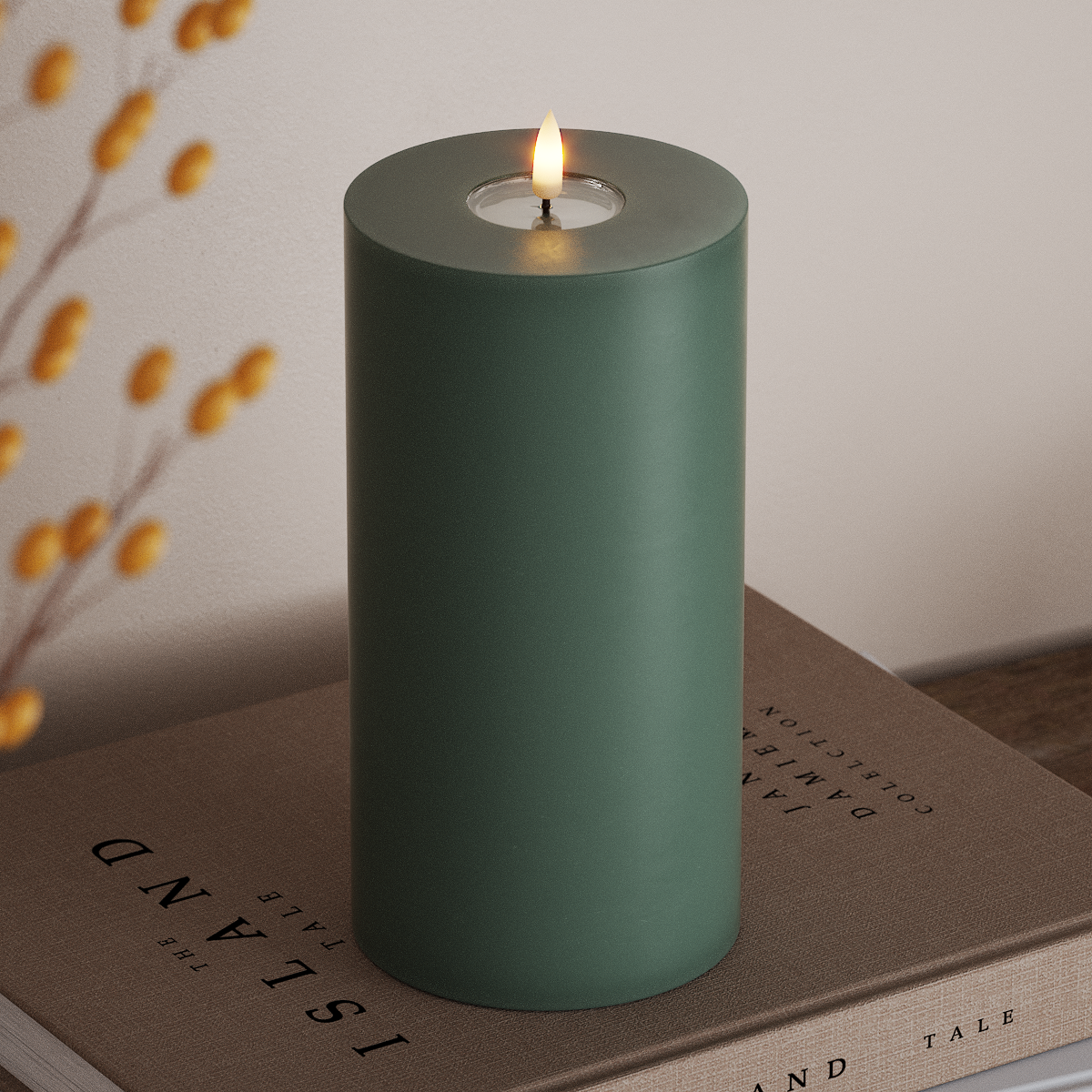 Deluxe Homeart LED Pillar candle Ø 10 x 20 cm Jade Green LED Pillar candle 3