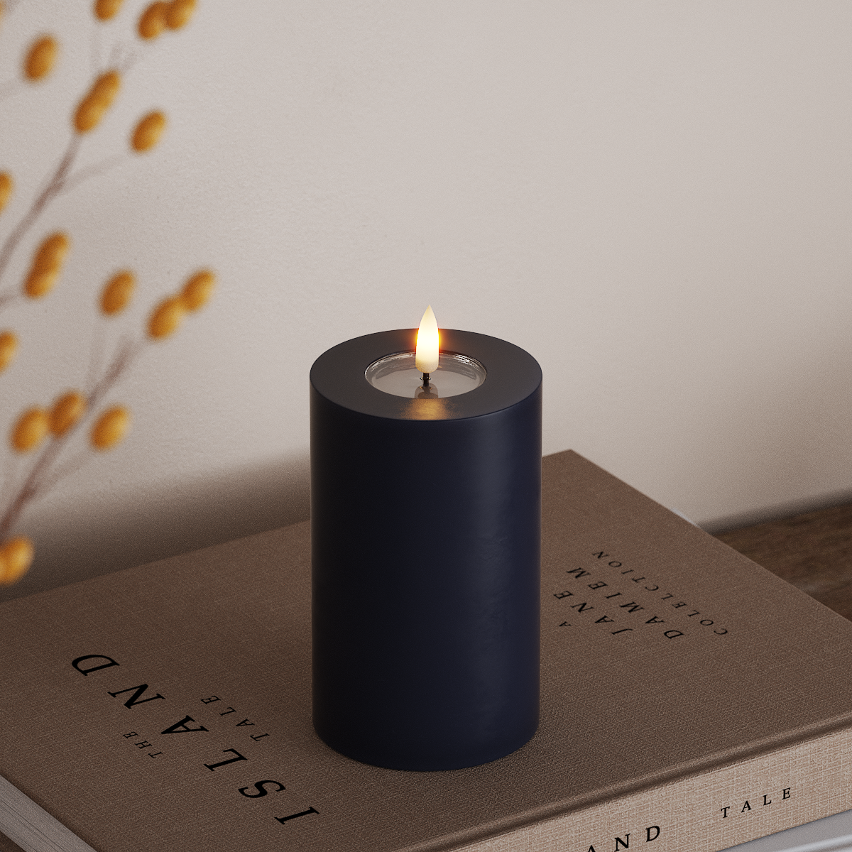 Deluxe Homeart LED Pillar candle Ø 7.5 x 12.5 cm Royal Blue LED Pillar candle 3