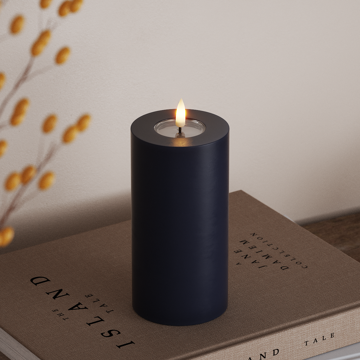 Deluxe Homeart LED Pillar candle Ø 7.5 x 15 cm Royal Blue LED Pillar candle 3