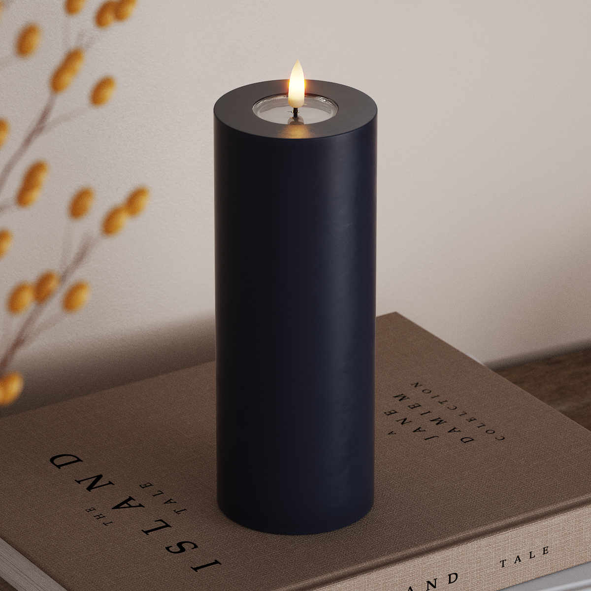 Deluxe Homeart LED Pillar candle Ø 7.5 x 20 cm Royal Blue LED Pillar candle 3