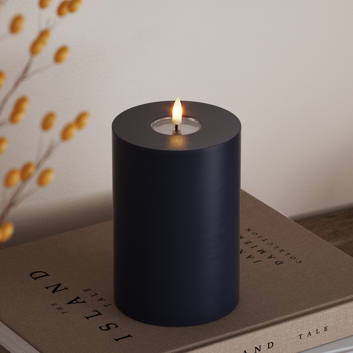 Deluxe Homeart LED Pillar candle Ø 10 x 15 cm Royal Blue LED Pillar candle 3