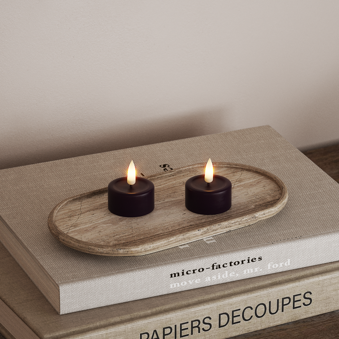 Deluxe Homeart LED Fyrfadslys 2 stk. Mørkelilla LED fyrfadslys 4