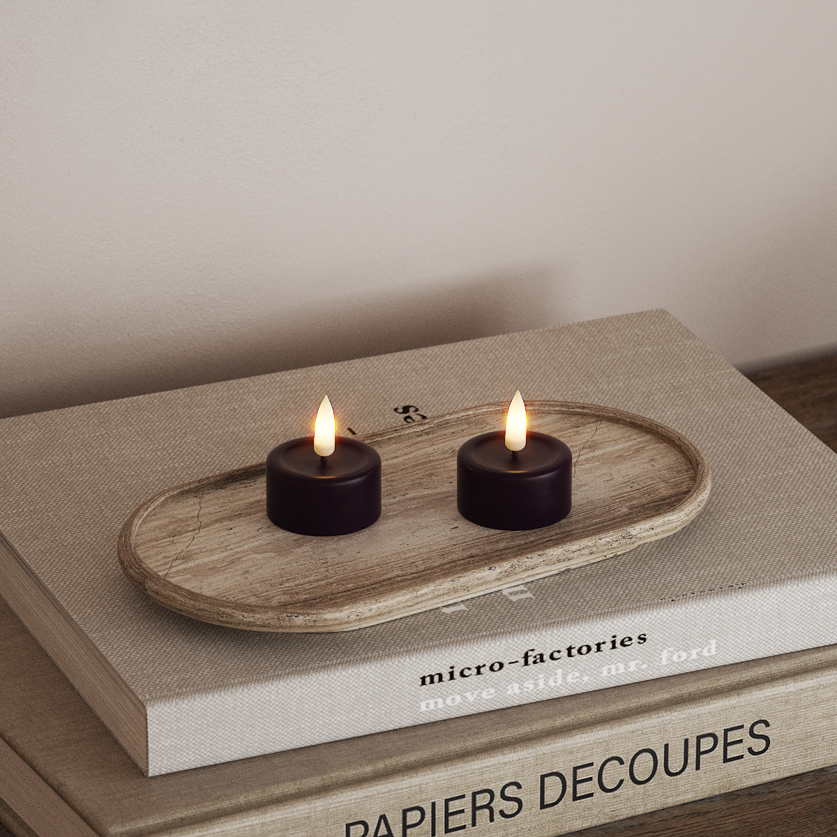 Deluxe Homeart LED Tealight candle 2 pieces Dark Purple LED Tealight candle 3