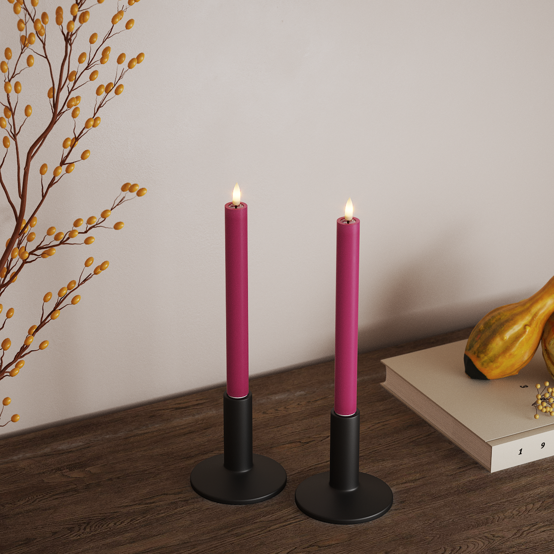 Deluxe Homeart LED Kronljus 2 st, Ø 2 x 24 cm Magenta LED Kronljus 4