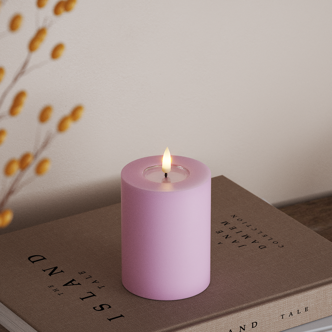 Deluxe Homeart LED Pillar candle Ø 7.5 x 10 cm Lavender LED Pillar candle 4