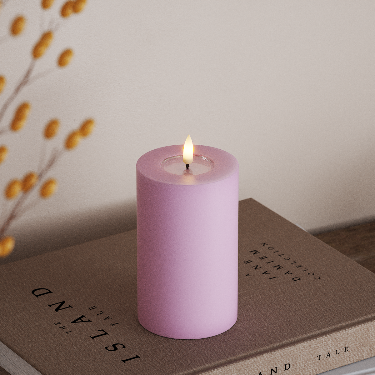 Deluxe Homeart LED Pillar candle Ø 7.5 x 12.5 cm Lavender LED Pillar candle 3
