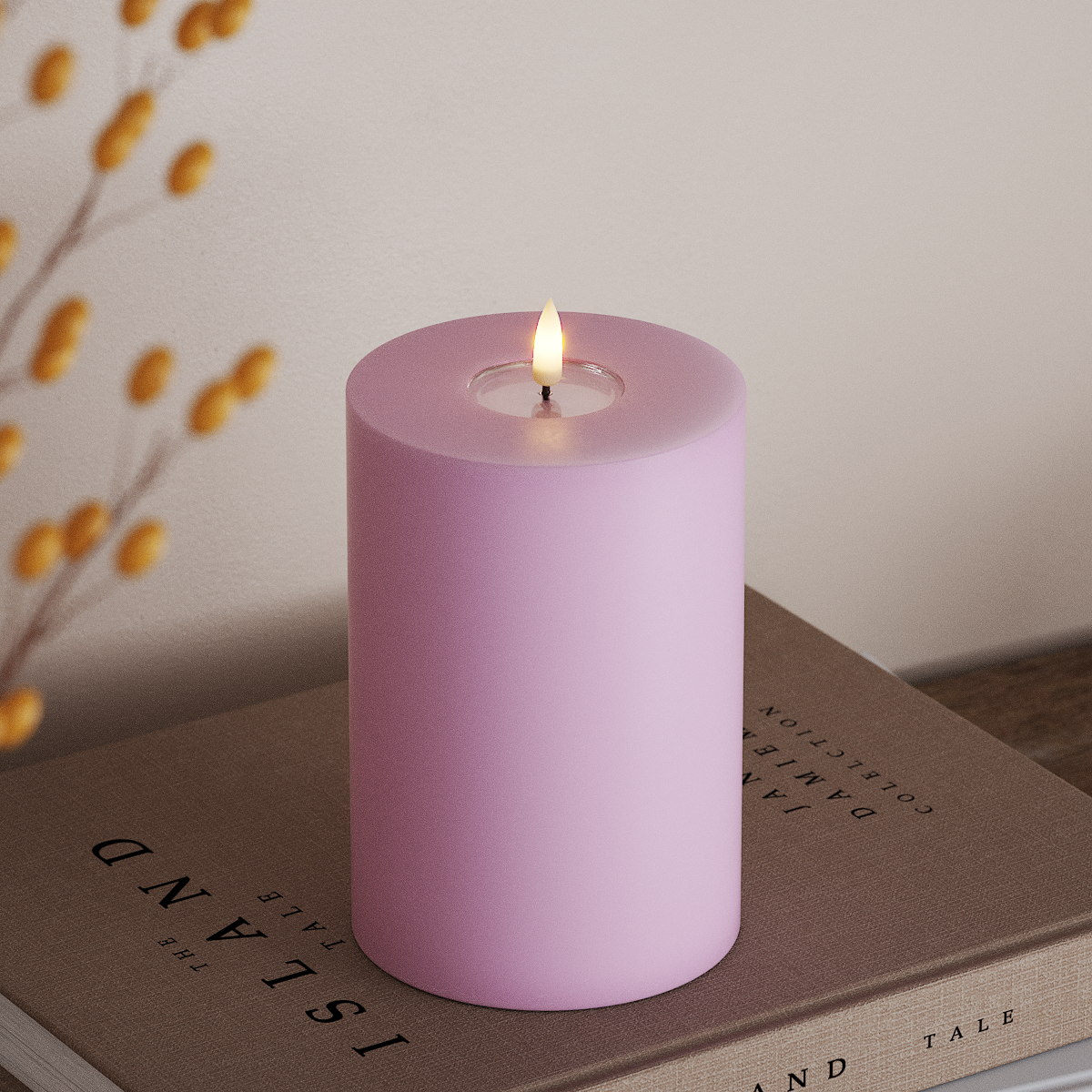 Deluxe Homeart LED Pillar candle Ø 10 x 15 cm Lavender LED Pillar candle 3