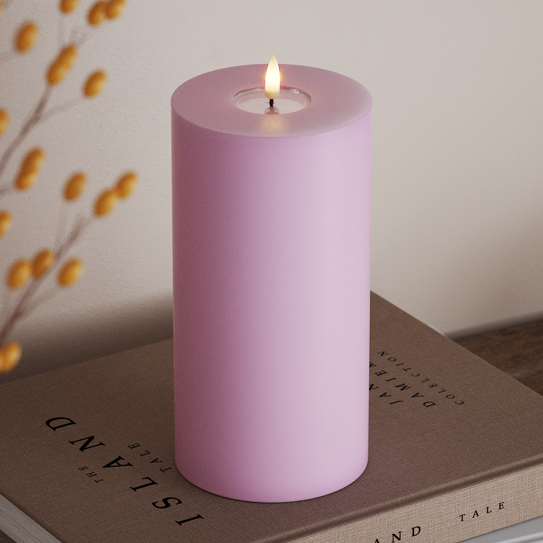 Deluxe Homeart LED Pillar candle Ø 10 x 20 cm Lavender LED Pillar candle 4