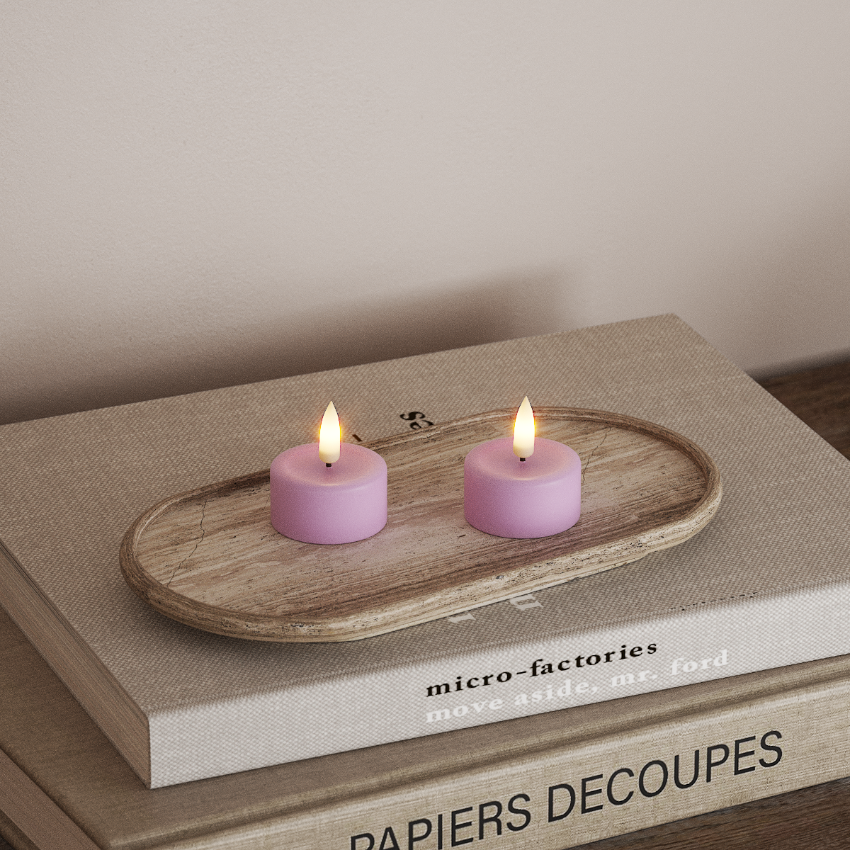 Deluxe Homeart LED Tealight candle 2 pieces Lavender LED Tealight candle 3