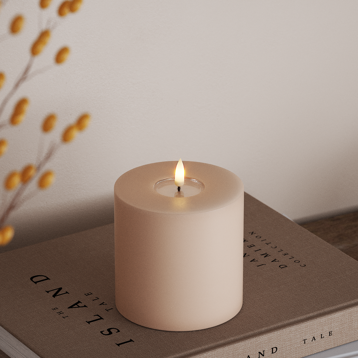 Deluxe Homeart LED Pillar candle Ø 10 x 10 cm Pink LED Pillar candle 3