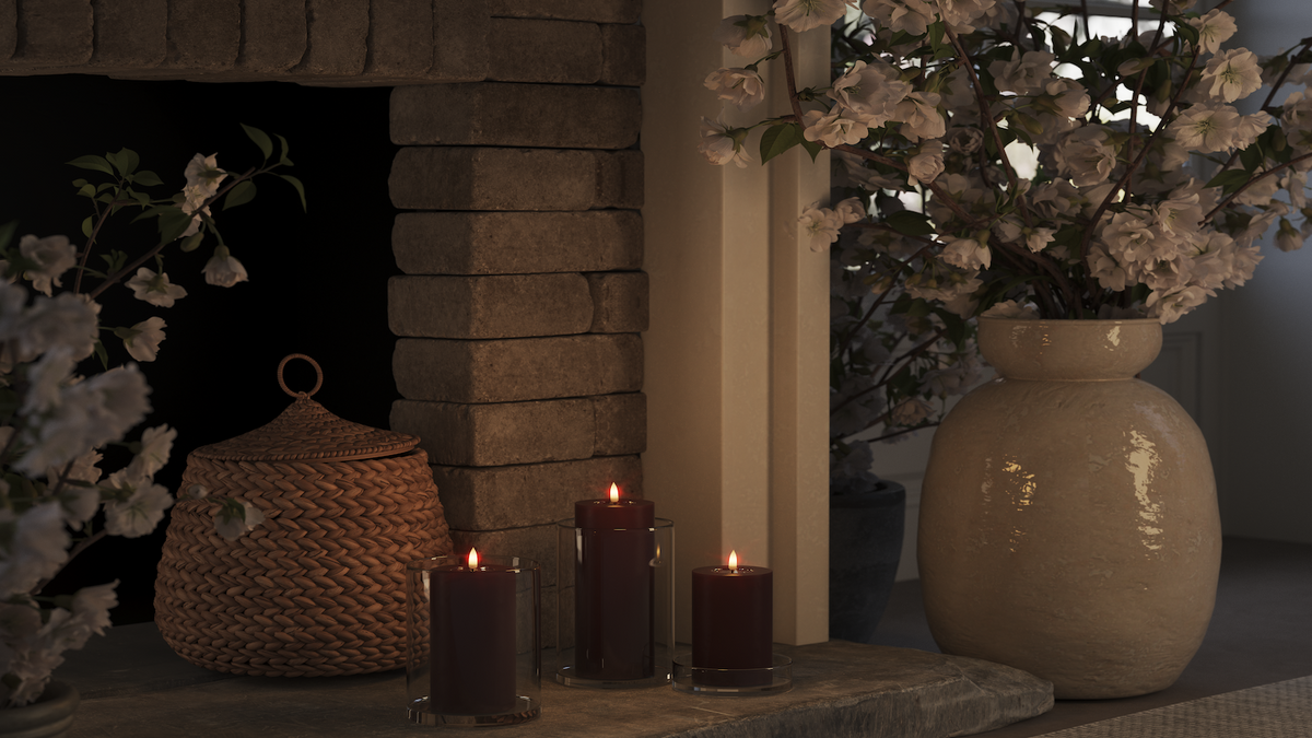 Natural faith LED Pillar candle With Wetlook ™ design
