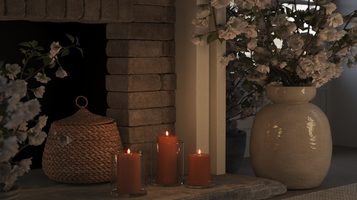 Natural faith LED Pillar candle With Wetlook ™ design