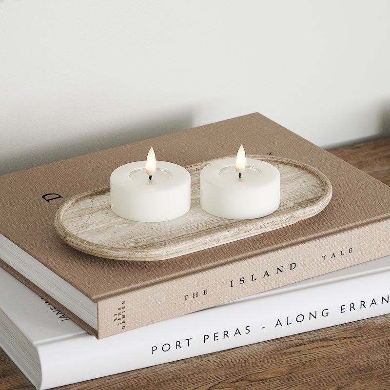 Deluxe Homeart LED Jumbo Tealight candle 2 pieces (Large) White