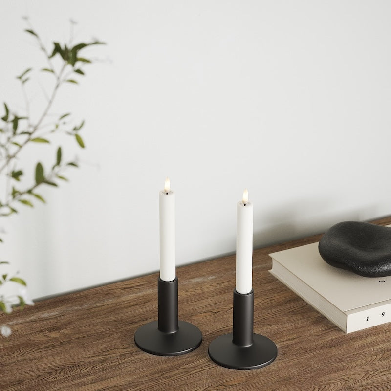 Deluxe Homeart LED Dinner candle 2 pieces, Ø 2 x 15 cm White