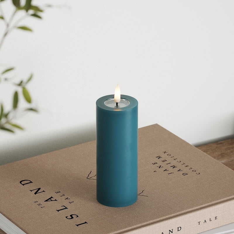 Deluxe Homeart LED Pillar candle Ø 5 x 12.5 cm Petroleum