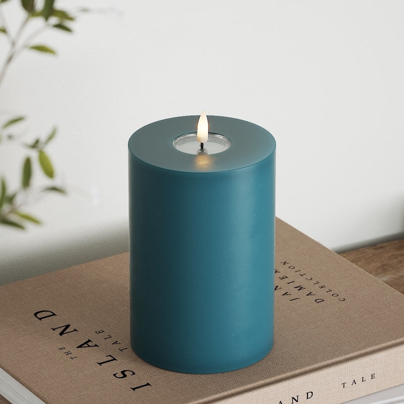 Deluxe Homeart LED Pillar candle Ø 10 x 15 cm Petroleum