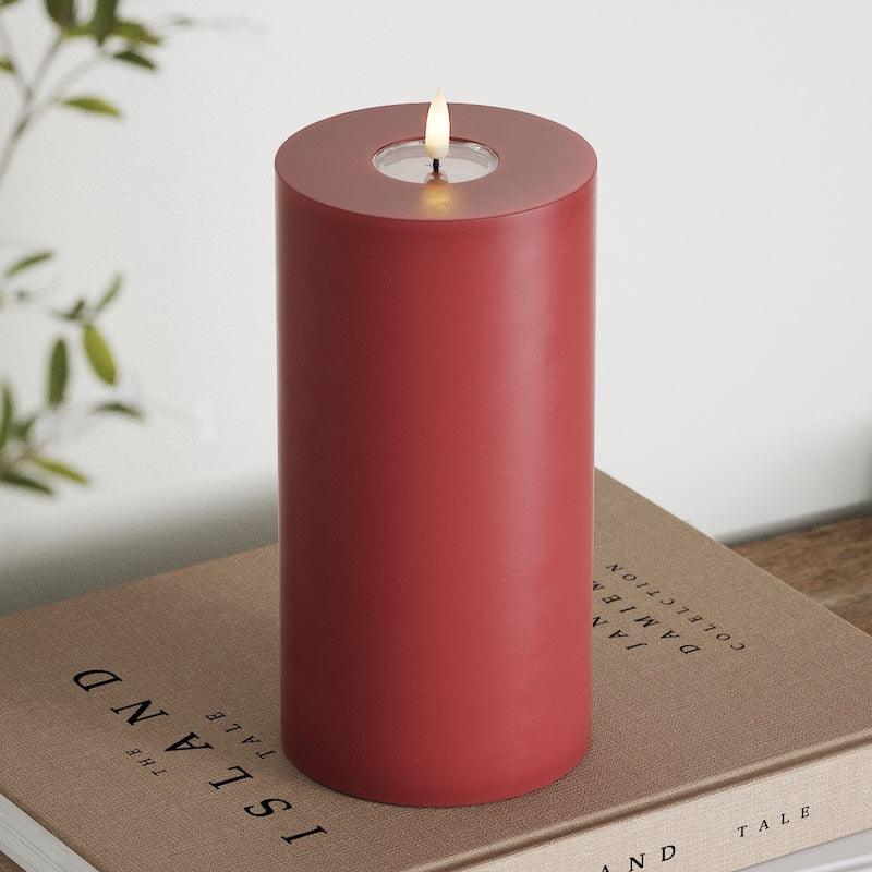 Deluxe Homeart LED Pillar candle Ø 10 x 20 cm Bordeaux