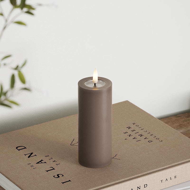 Deluxe Homeart LED Pillar candle Ø 5 x 12.5 cm Mocha