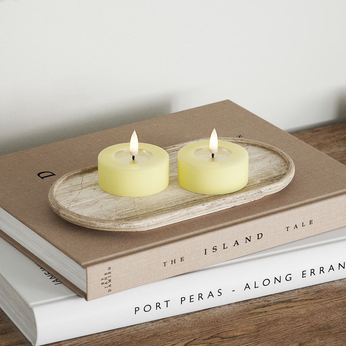 Deluxe Homeart LED Jumbo Tealight candle 2 pieces Large Light Yellow LED jumbo Tealight candle 2