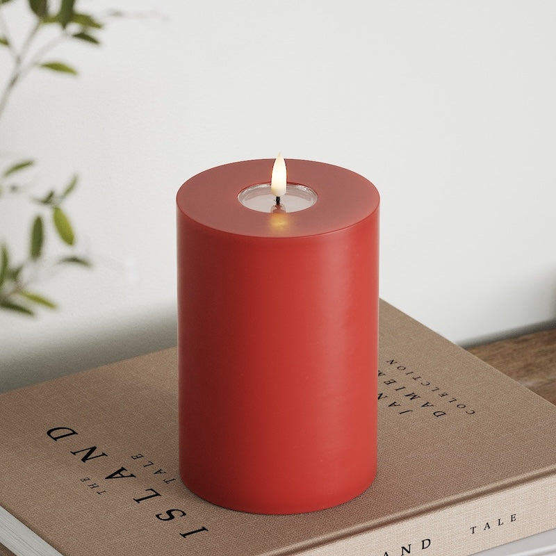 Deluxe Homeart LED Pillar candle Ø 10 x 15 cm Red