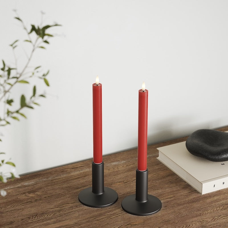 Deluxe Homeart LED Dinner candle 2 pieces, Ø 2 x 24 cm Red