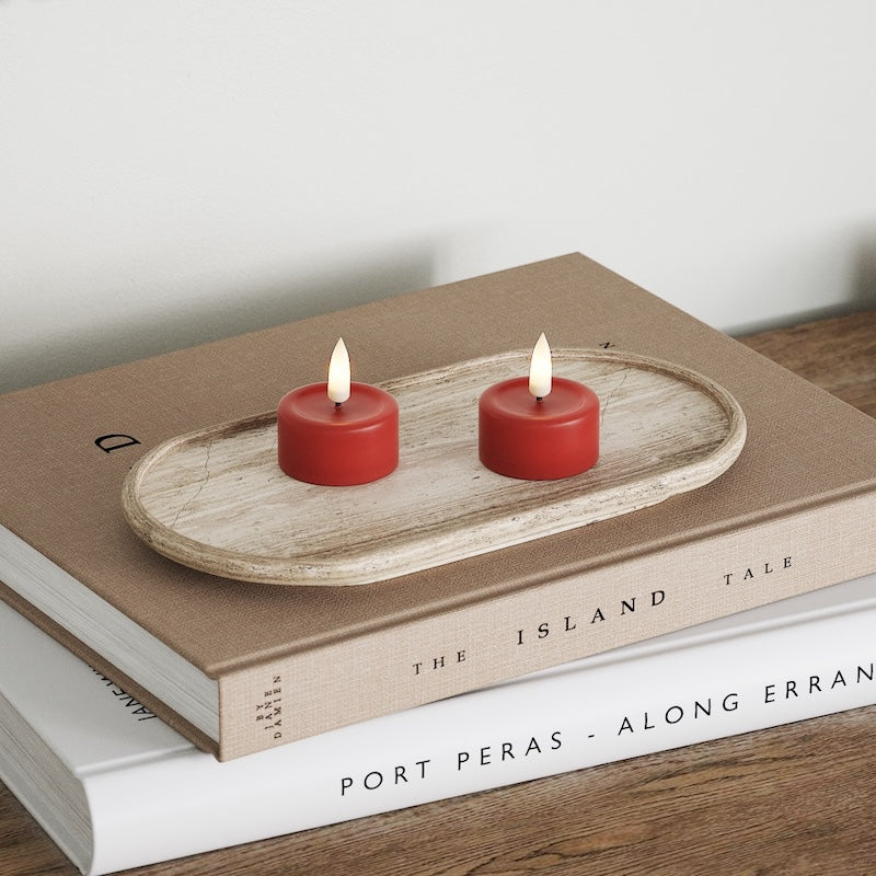 Deluxe Homeart LED Tealight candle 2 pieces Red
