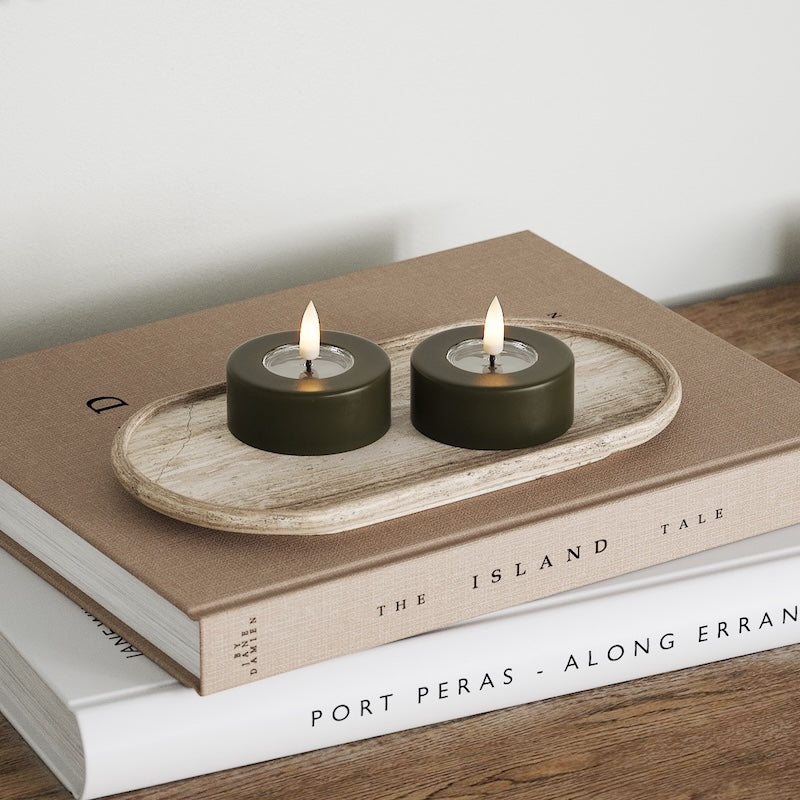 Deluxe Homeart LED Jumbo Tealight candle 2 pieces (Large) Bordeaux