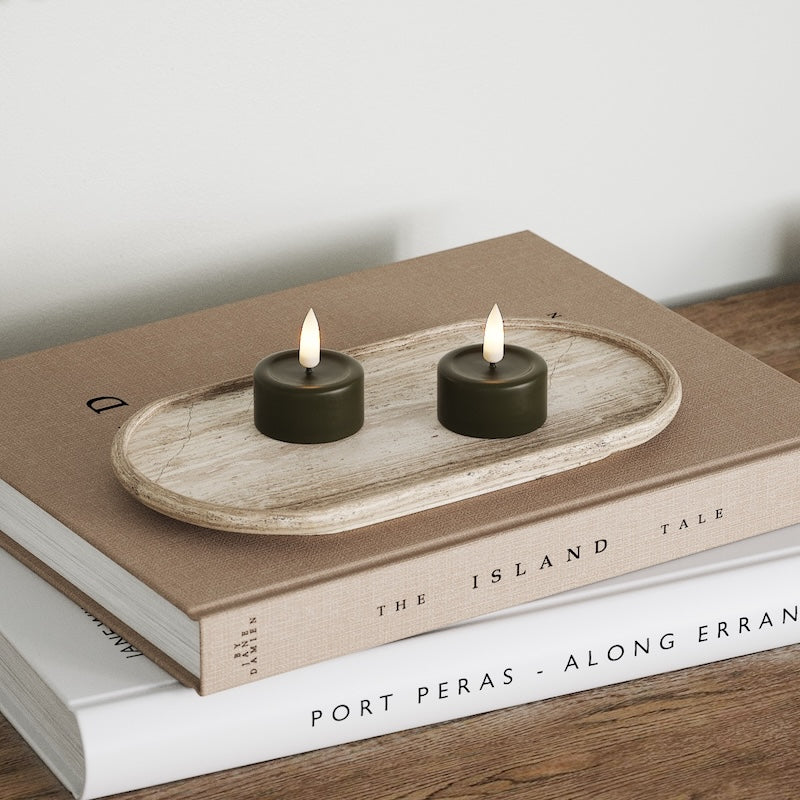 Deluxe Homeart LED Tealight candle 2 pieces Dark Green