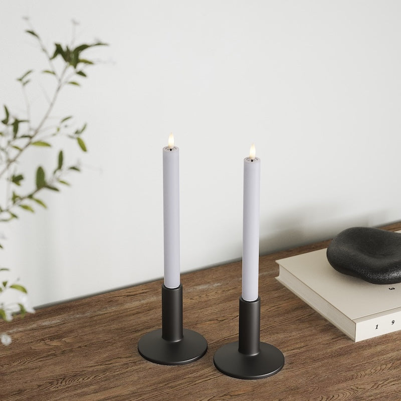 Deluxe Homeart LED Dinner candle 2 pieces, Ø 2 x 24 cm Dusty Blue