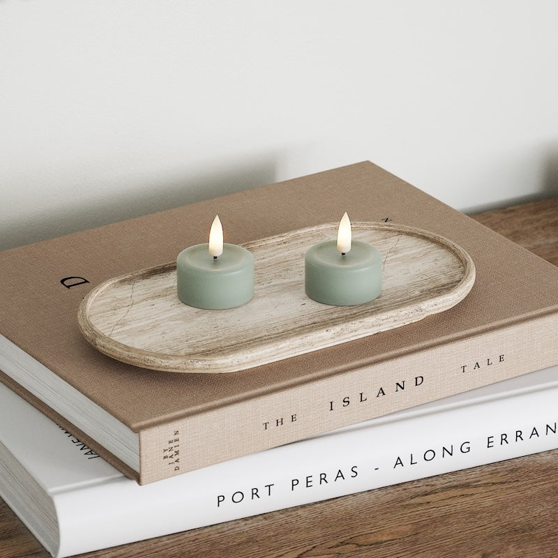 Deluxe Homeart LED Tealight candle 2 pieces Sage Green