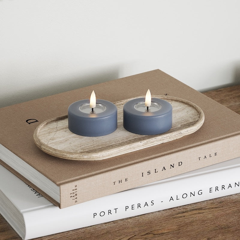 Deluxe Homeart LED Jumbo Tealight candle 2 pieces (Large) Ice Blue